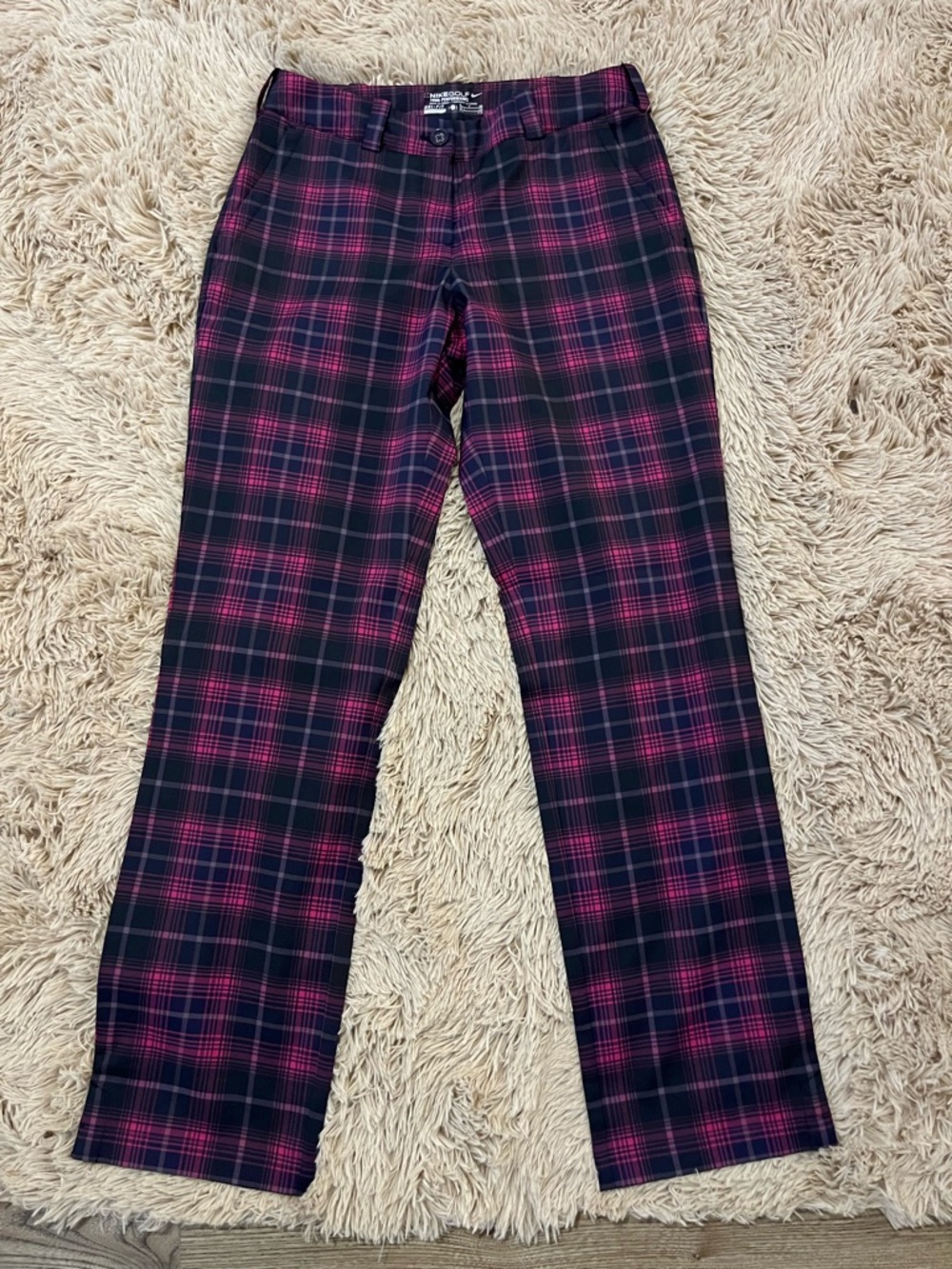 NWT Nike Golf Pants 6 Women’s Black & Pink Plaid Pants